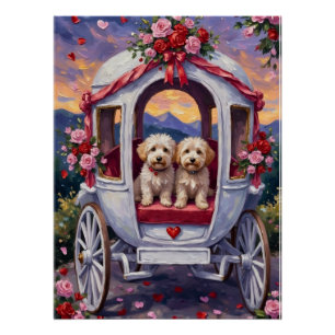 Bichon Frise Hund Valentinstag Poster