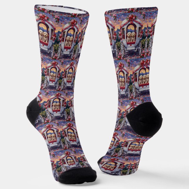 Bichon Frise Hund Valentinstag Socken (Gewinkelt)
