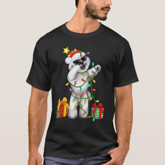 Bichon Frise Hund Weihnachtsmann Hut Weihnachtsbau T-Shirt