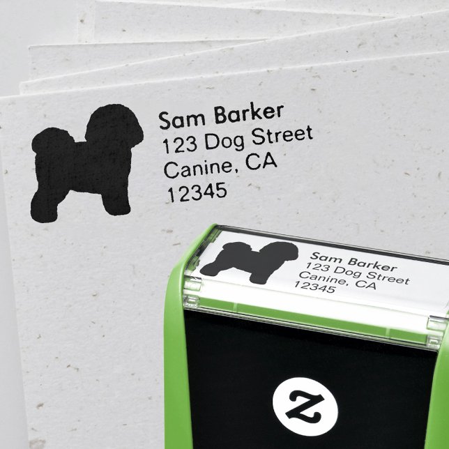 Bichon Frise Hunde Silhouette Rücksendeadresse Permastempel (Von Creator hochgeladen)