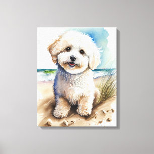 Bichon Frise-Hundekunstmalerei Leinwanddruck