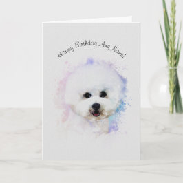 Bichon Frise Illustriert Geburtstagskarte Karte