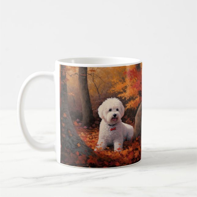 Bichon Frise in Herbstleaves Fall Inspiriert Kaffeetasse (Links)