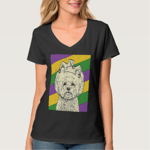 Bichon Frise Jester Mardi Gras Dog Mama oder Vater T-Shirt
