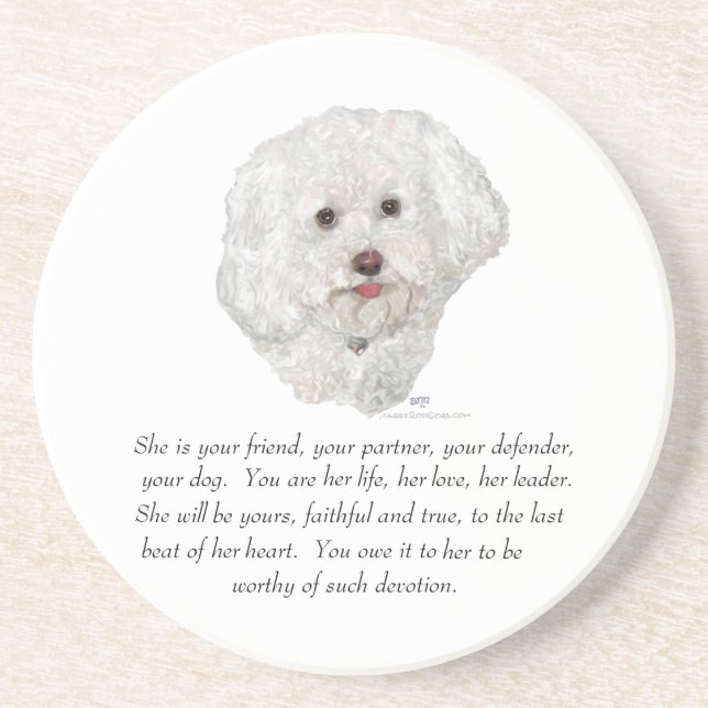 Bichon Frise Keepake FEMALE Getränkeuntersetzer (Vorne)