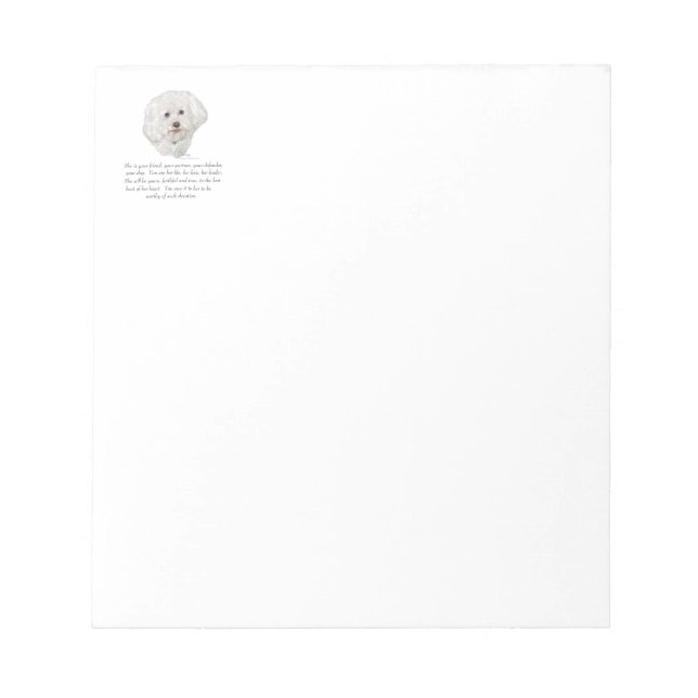 Bichon Frise Keepake FEMALE Notizblock (Vorderseite)