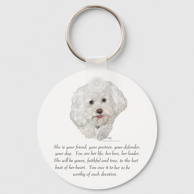Bichon Frise Keepake FEMALE Schlüsselanhänger (Vorderseite)