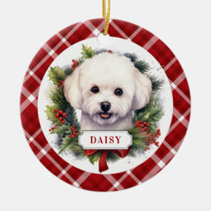Bichon Frise Keramik Circle Ornament