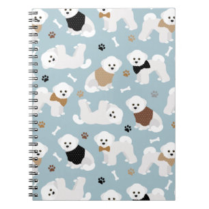Bichon Frise Knochen und Paws Blue Notizblock