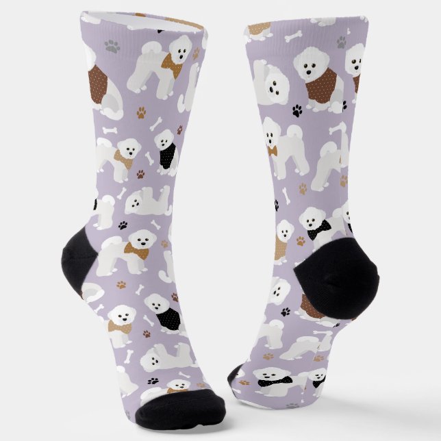 Bichon Frise Knochen und Paws Socken (Gewinkelt)