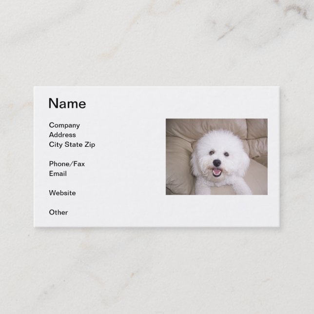 Bichon Frise lächelnde Visitenkarte (Vorderseite)