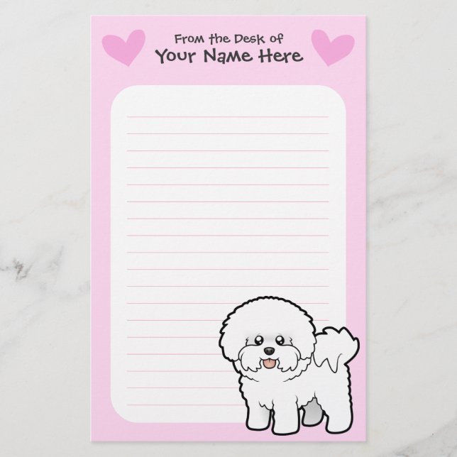 Bichon Frise-Liebe Briefpapier (Vorderseite)