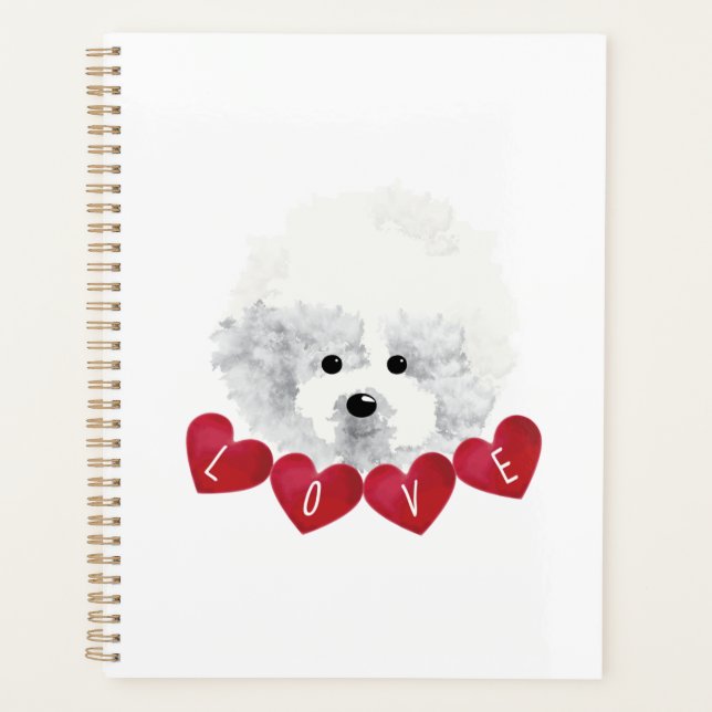 Bichon Frise LIEBE Planer (Vorderseite)