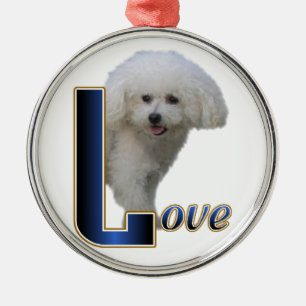 Bichon Frise Liebe Silbernes Ornament