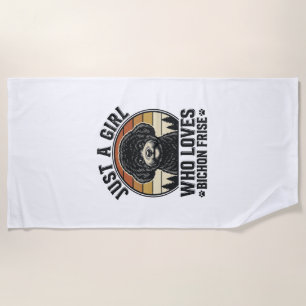 Bichon Frise Mädchen Vintage Hundeliebhaber Shirt_ Strandtuch