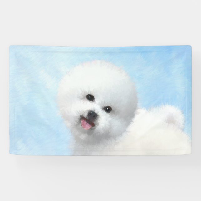 Bichon Frise Malerei - Niedliche Original Dog Art Banner (Horizontal)