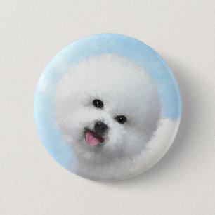 Bichon Frise Malerei - Niedliche Original Dog Art Button