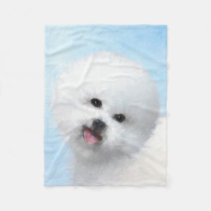 Bichon Frise Malerei - Niedliche Original Dog Art Fleecedecke