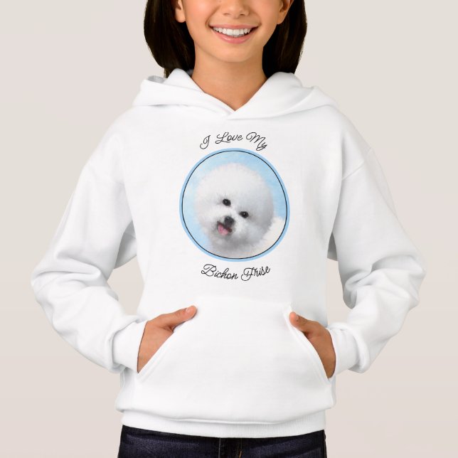 Bichon Frise Malerei - Niedliche Original Dog Art Hoodie (Vorderseite)