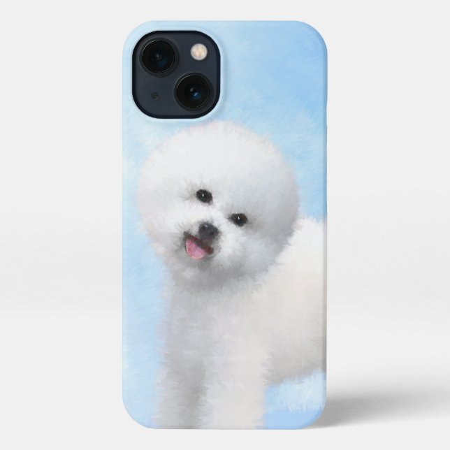 Bichon Frise Malerei - Niedliche Original Dog Art iPhone Hülle (Rückseite)
