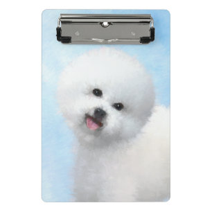 Bichon Frise Malerei - Niedliche Original Dog Art Mini Klemmbrett