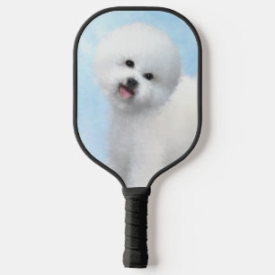 Bichon Frise Malerei - Niedliche Original Dog Art Pickleball Schläger