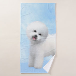 Bichon Frise Malerei - Niedliche Original Hunde Ku Badhandtuch Set