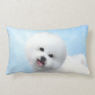 Bichon Frise Malerei - Niedliche Original Hunde Ku Lendenkissen