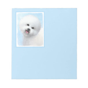 Bichon Frise Malerei - Niedliche Original Hunde Ku Notizblock