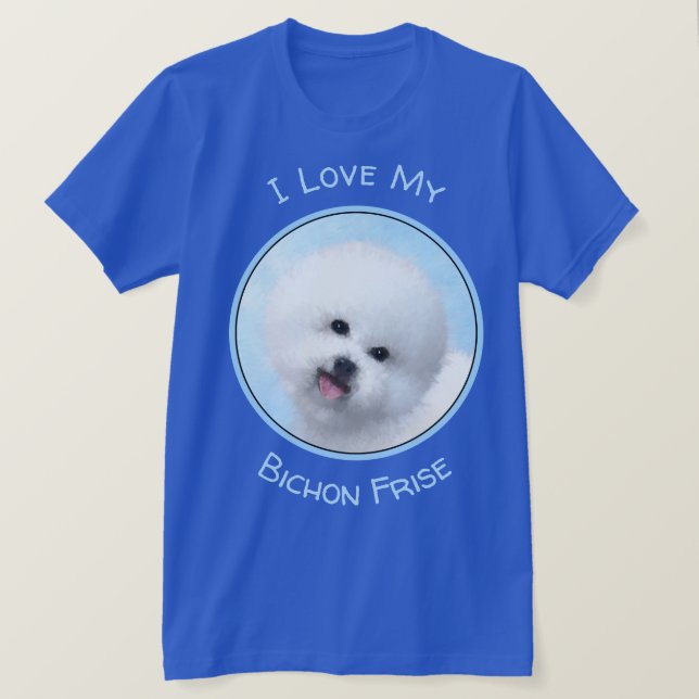 Bichon Frise Malerei - Niedliche Original Hunde Ku T-Shirt (Design vorne)