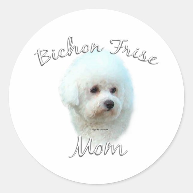 Bichon Frise Mama 2 Runder Aufkleber (Vorderseite)
