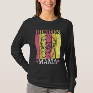 Bichon Frise Mama Hündin Hundezüchter Welpe Pfot T-Shirt