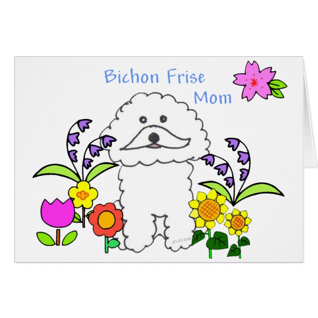 Bichon Frise Mama-Karte (Vorderseite (Horizontal))