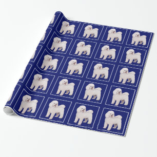 Bichon Frise Marinequadrat Geschenkpapier