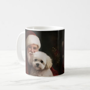 Bichon Frise mit Santa Claus Festliches Weihnachte Kaffeetasse