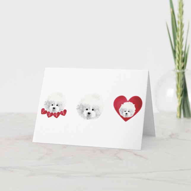 Bichon Frise _ mix _ Feiertagskarte (Vorderseite)