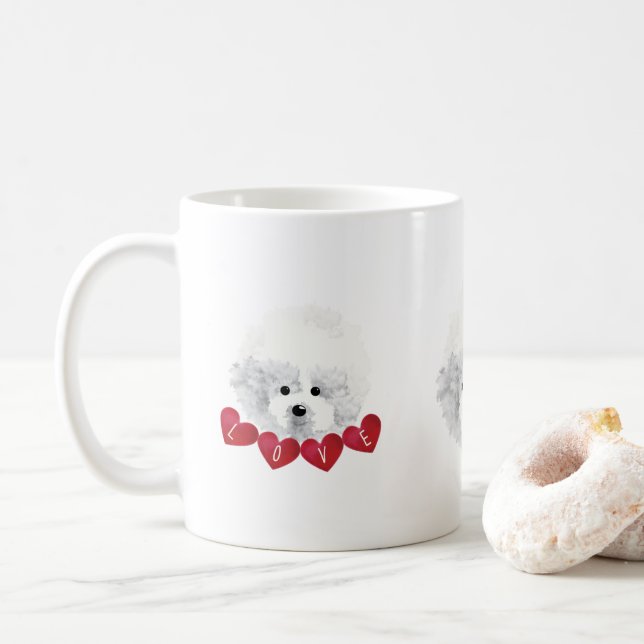 Bichon Frise _ mix _ Kaffeetasse (Mit Donut)