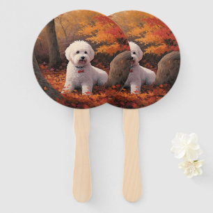 Bichon Frise n Herbstleaves Fall Inspiriert Fächer
