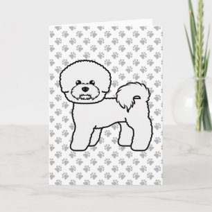 Bichon Frise Niedlich Cartoon Dog Illustration Karte