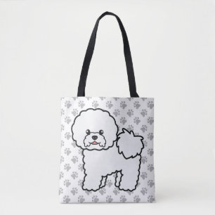 Bichon Frise Niedlich Cartoon Dog & Paws Tasche