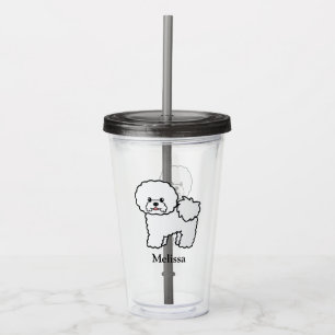 Bichon Frise Niedlicher Cartoon Hund mit Individue Acryltrinkbecher