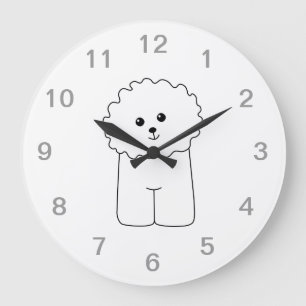 Bichon Frise, niedlicher Hund Große Wanduhr