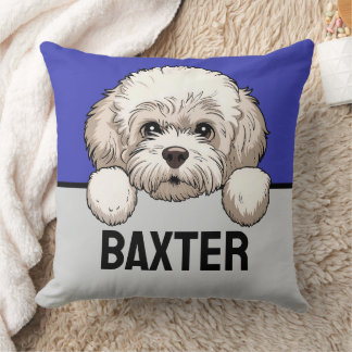 Bichon Frise Niedlicher Personalisierter Welpenhun Kissen