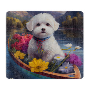 Bichon Frise on a Paddle: Ein Landschaftliches Abe Schneidebrett