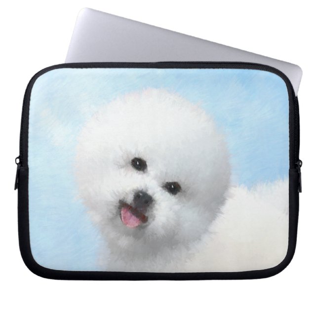 Bichon Frise Painting - Cute Original Dog Art Laptopschutzhülle (Vorderseite)