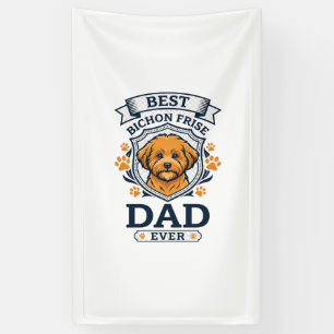 Bichon Frise Papa für immer Hundepfotenabdrücke Banner