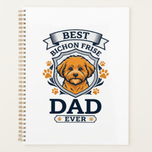 Bichon Frise Papa für immer Hundepfotenabdrücke Planer