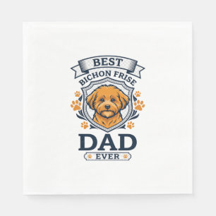 Bichon Frise Papa für immer Hundepfotenabdrücke Serviette