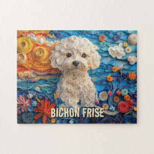 Bichon Frise Paper Quilling Art Dog Portrait