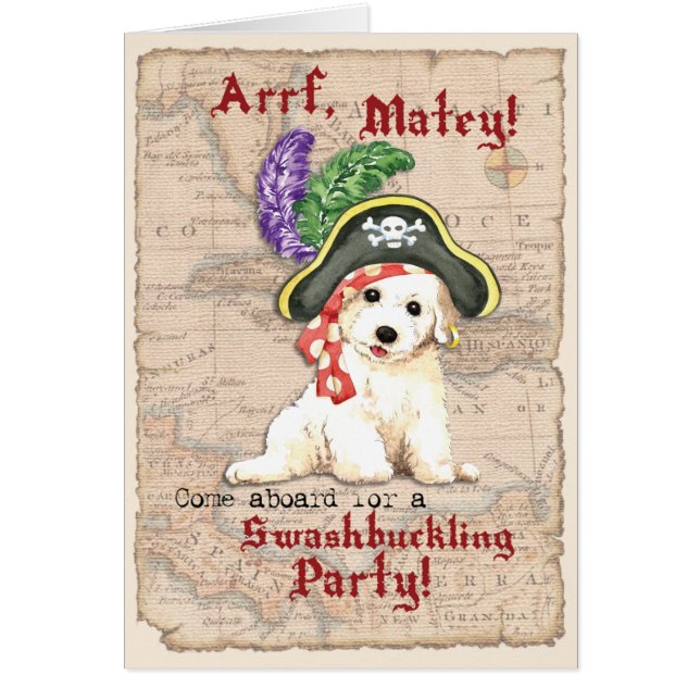 Bichon Frise Pirate Invitation (Vorne)